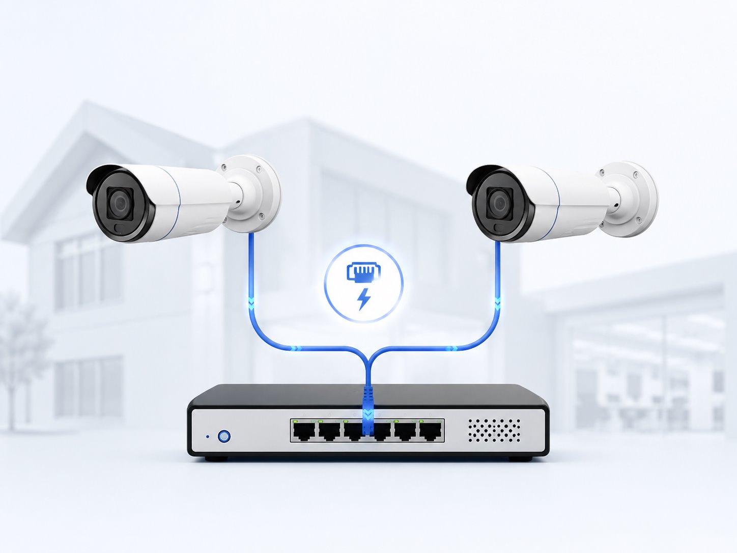 ระบบกล้อง IP PoE เดินสาย LAN เส้นเดียว